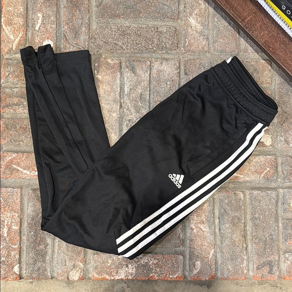 Adidas Black and White Sweatpants with Iconic Stripes